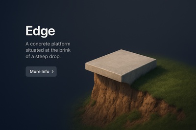 Realistic 3D Scene of a Concrete Edge Over a Steep Drop