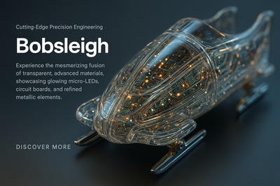 Hyperrealistic Bobsleigh Design with LED and Metallic Elements