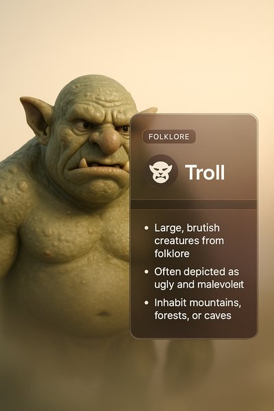 3D Illustration of a Troll with Informative Overlay