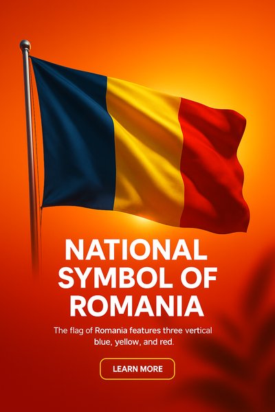 Romania Flag Representation with National Symbol Theme
