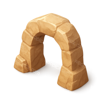 3D Stone Arch Icon in Isometric View