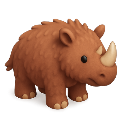 Cute Cartoon Rhinoceros Character Design