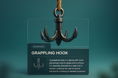 3D Grappling Hook with Integrated Design Elements