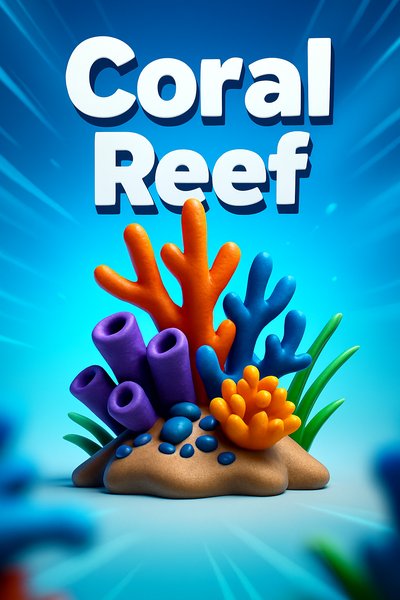 Vibrant Coral Reef Illustration with Dynamic Elements