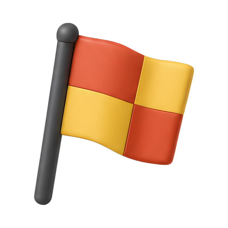 yellow penalty flag on field