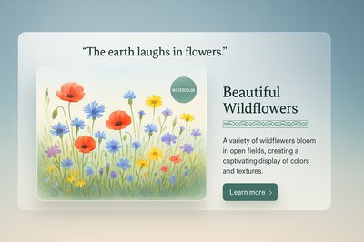 Beautiful Watercolor Wildflowers with Quote and Action Button