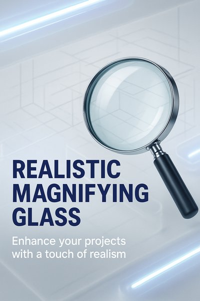 Realistic Magnifying Glass Graphic for Project Enhancement
