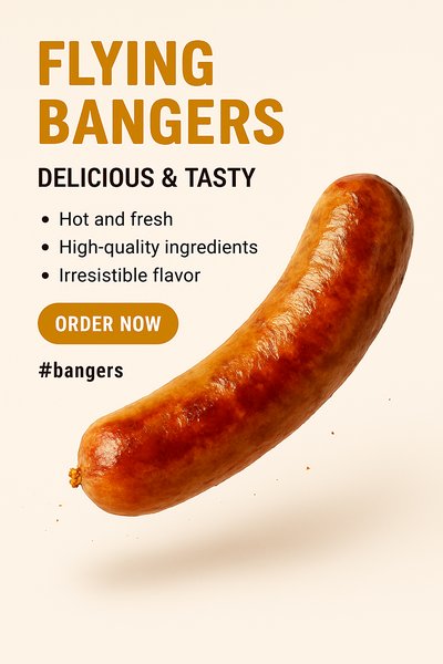 Promotional Food Graphic Featuring Delicious Sausage