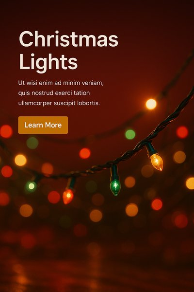 Beautiful Christmas Lights Display with Call to Action