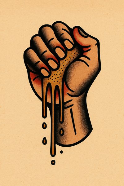 Symbolic Tattoo of Sand Slipping Through Fingers