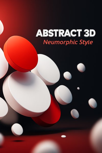 Dynamic 3D Abstract Circles in Neumorphism Style