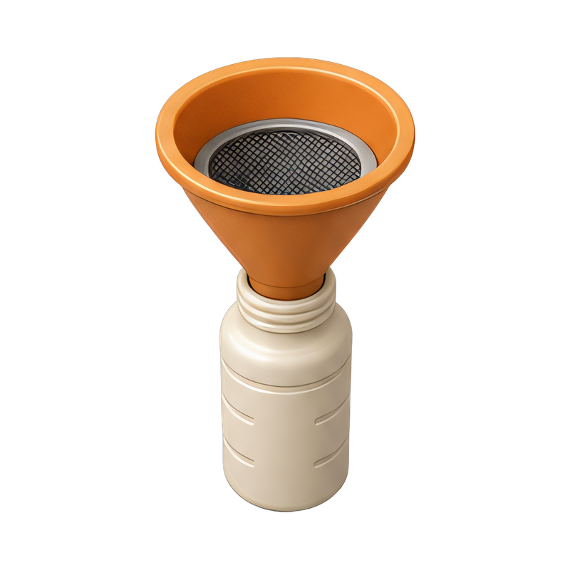 Resin funnel with filter