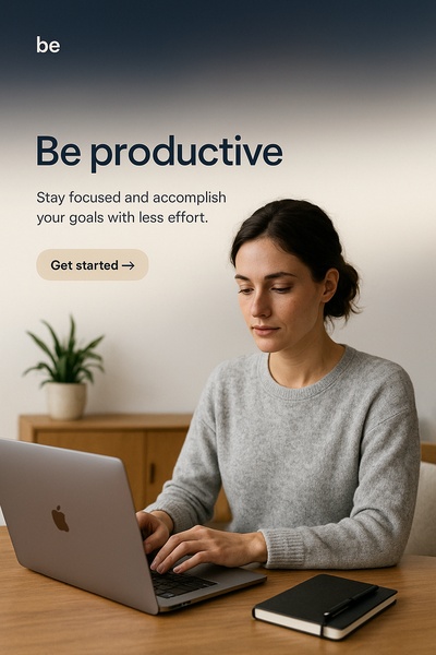 Modern Web Page Design for Productivity Promotion