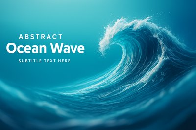 Stunning Abstract Ocean Wave Design with Gradient Background