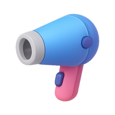 Colorful Cartoon Hair Dryer Illustration