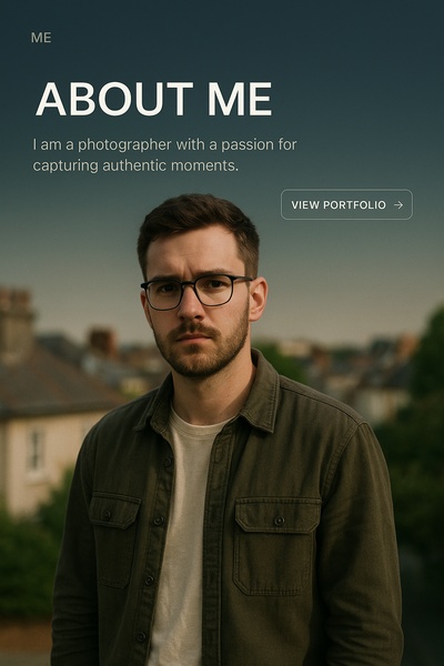 Stylish Web Design for Photographers with Action Button