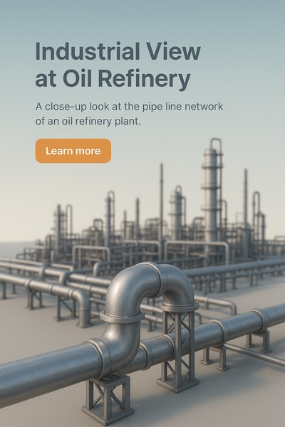 Industrial Pipeline Network at Oil Refinery Overview
