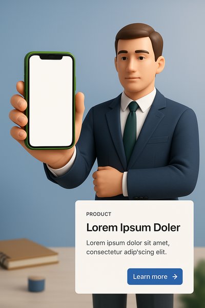 Business Consultant Holding Green Phone in Professional Pose