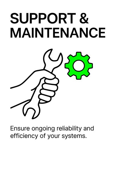 Support and Maintenance Graphic with Iconography
