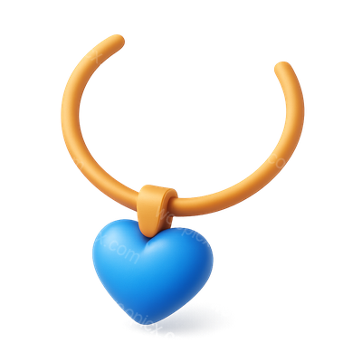 Stylish 3D Heart Pendant Necklace Icon Design