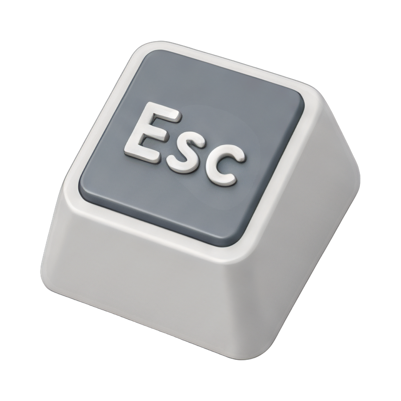 close-up of escape key