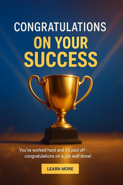 Celebratory Trophy Image for Success Recognition