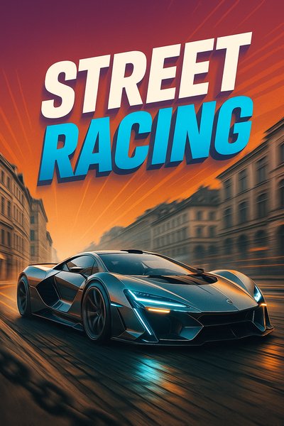 Futuristic Supercar in Dynamic Street Racing Scene