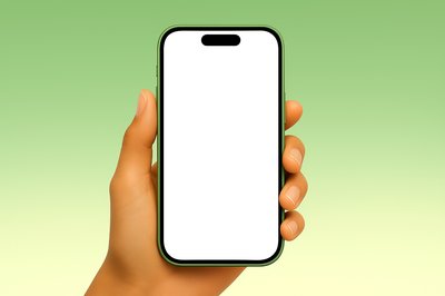 Green Phone Centered on Gradient Background