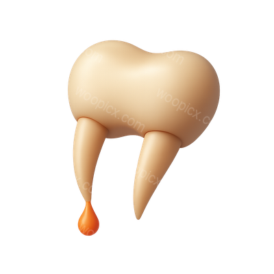 3D Icon of Venomous Viper Fangs with Dripping Venom