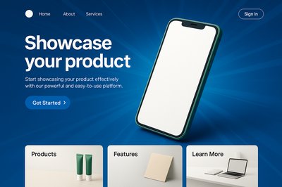 Dynamic Landing Page Design with a Green Smartphone Display