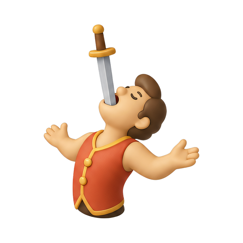 sword swallowing performance