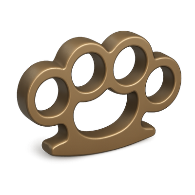 Stylized 3D Brass Knuckles Icon with Isometric View