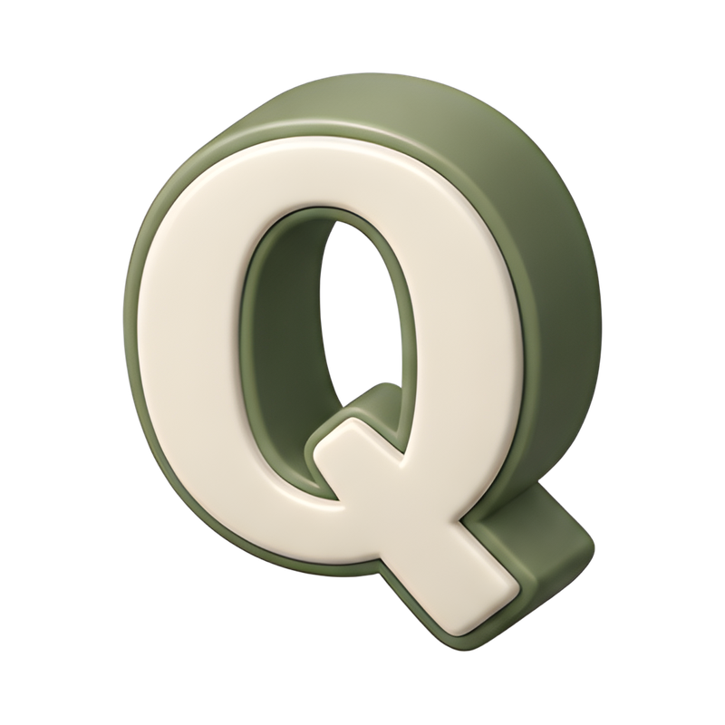 letter q with cue design