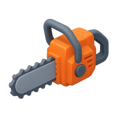 Stylized Chainsaw Icon in Bright Colors