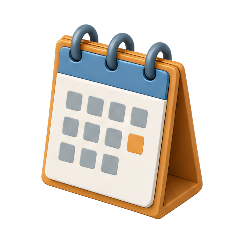 modern desk calendar on display