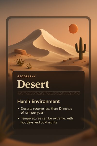Desert Landscape Web Page Design with 3D Elements