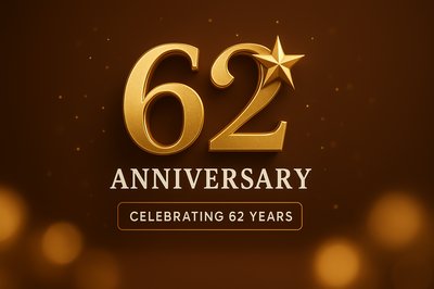 Elegant 62nd Anniversary Celebration Graphic