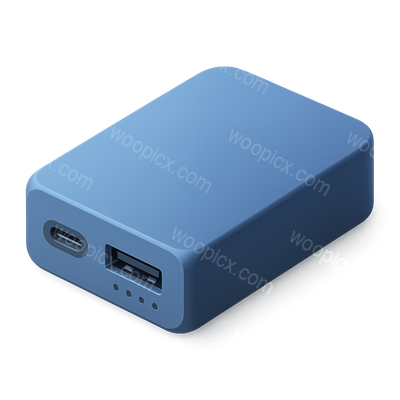 3D Icon of a Power Bank with Ports in Isometric View