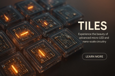 Hyperrealistic Glass Tiles with Glowing Micro-LEDs and Circuitry