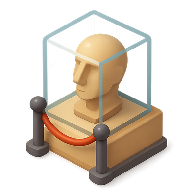3D Museum Artifact Icon with Volumetric Design