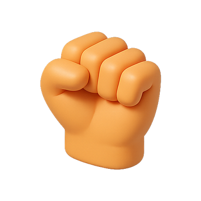 3D Rendered Fist Graphic for Expressive Communication