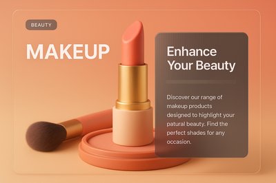 Elegant Makeup Product Display with Soft Background