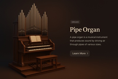 Detailed 3D Representation of a Pipe Organ in Dark Background