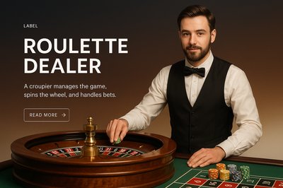 Stylish Roulette Dealer in Realistic Setting for Web Design