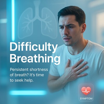 Healthcare Awareness Graphic on Breathing Difficulties