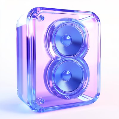 Stylized 3D Illustration of a Modern Speaker