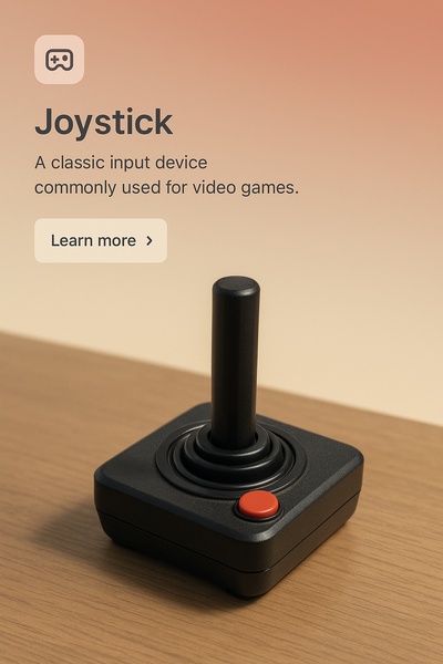 Realistic 3D Joystick in Minimalist Scene