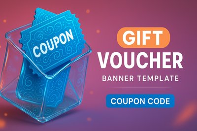 Gift Voucher Banner Template with Coupon Design