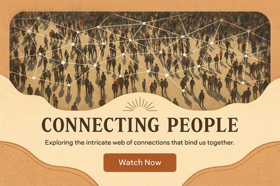 Aerial Perspective of Connected Crowd in Boho Style