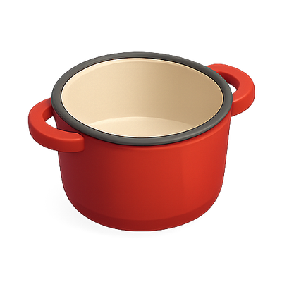 Stylish Red Cooking Pot with Black Trim